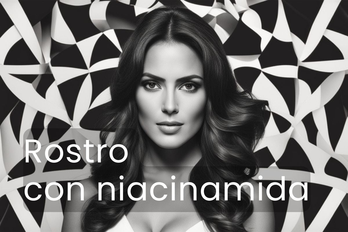 El hermoso rostro de una mujer que está usando niacinamida