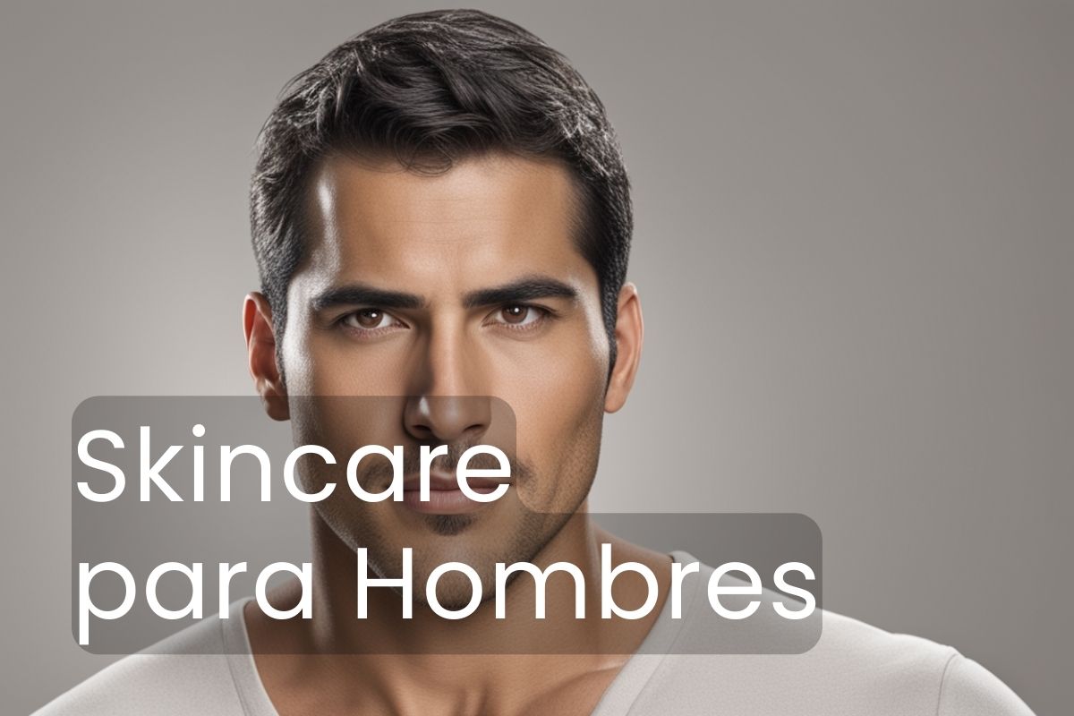 Un hombre que cuida su piel mediante productos para skincare