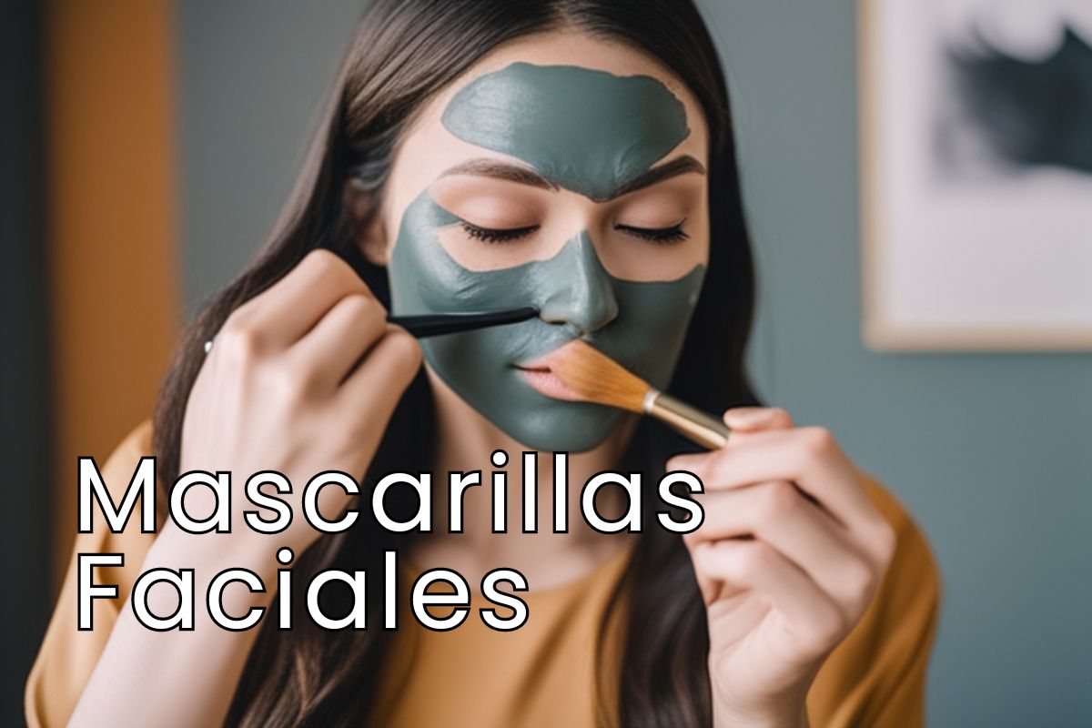 Imagen de una mujer aplicando una mascarilla facial de arcilla