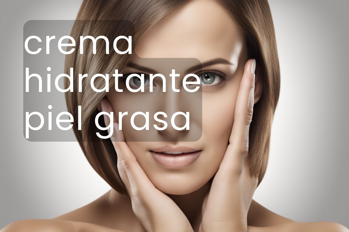 La cara de una mujer que usa crema hidratante para piel grasa