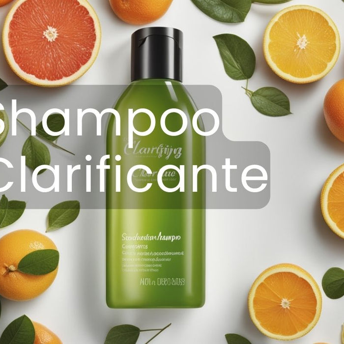 Botella de shampoo clarificante 