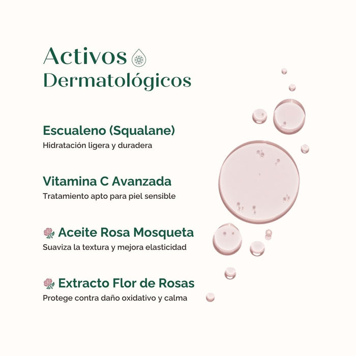 Ingredientes claves del Oleo Facial Escualeno Vitamina C AKCARE
