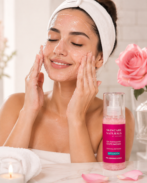 Gel Exfoliante Facial Agua de Rosas