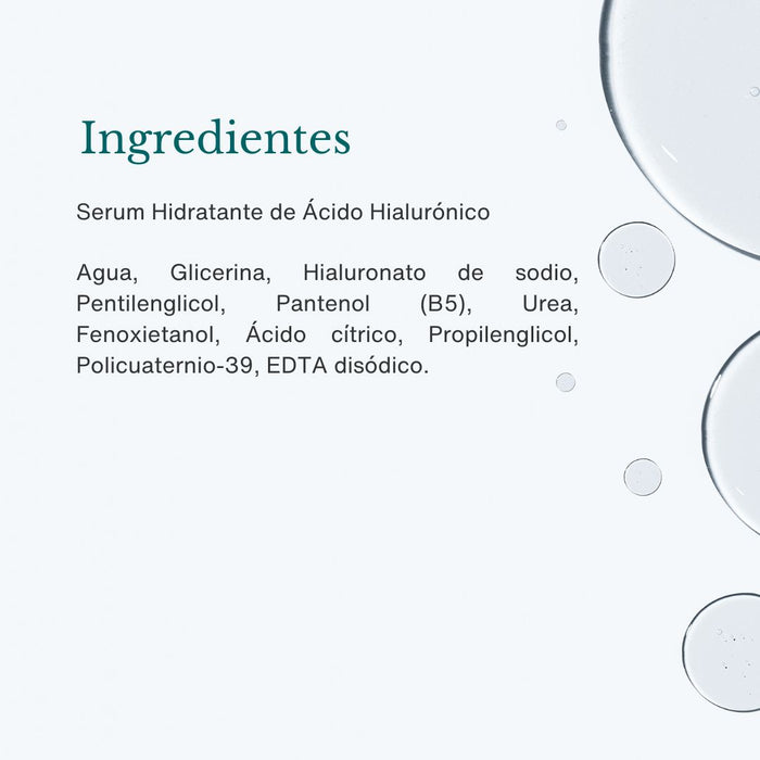 Lista de Ingredientes del Serum Hidratante de Acido Hialuronico AKCARE