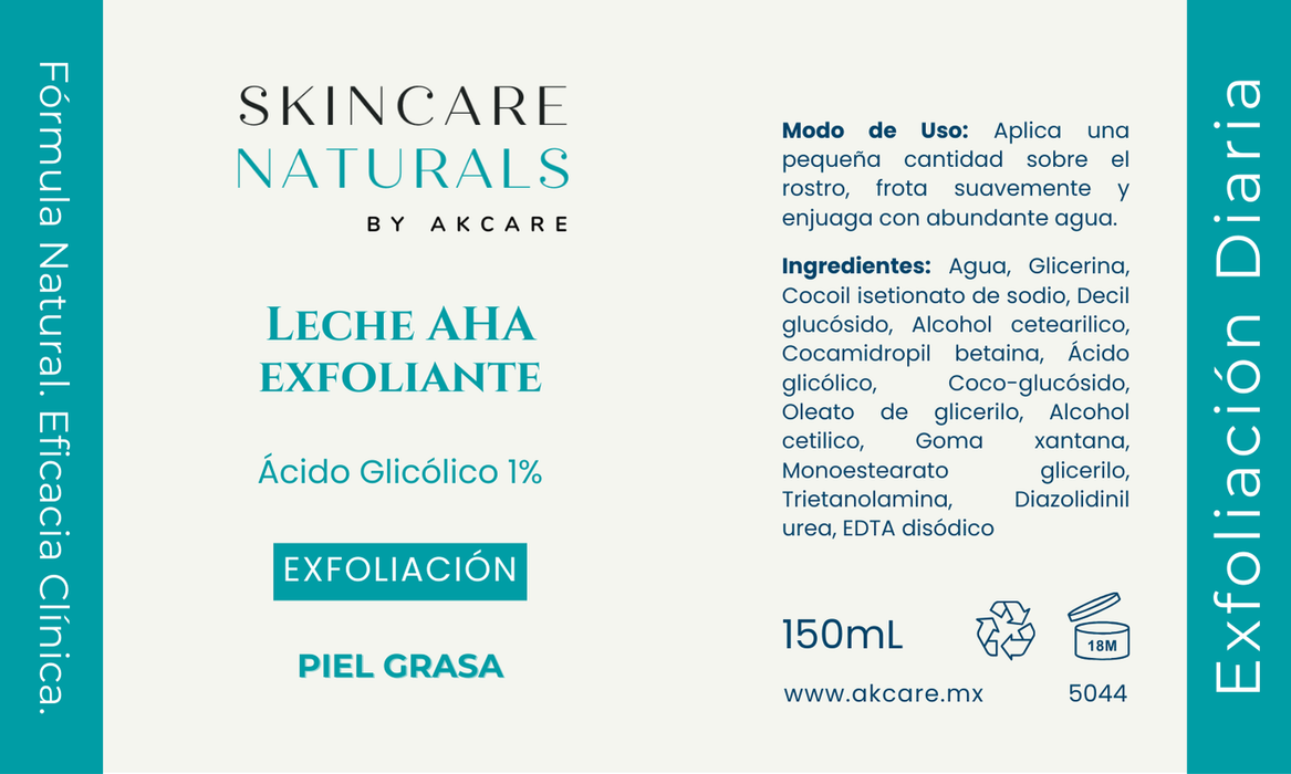 Etiqueta de Leche AHA Exfoliante AKCARE