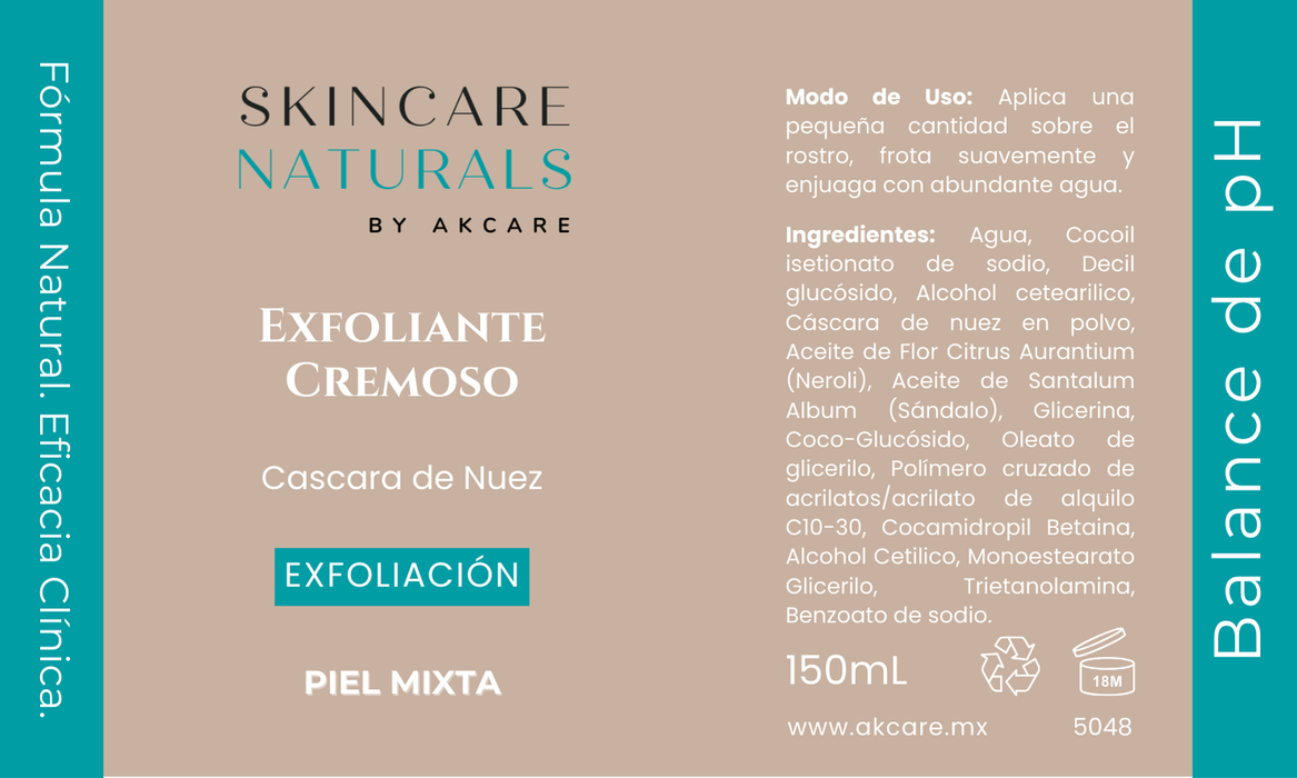 Etiqueta de Exfoliante Cremoso AKCARE